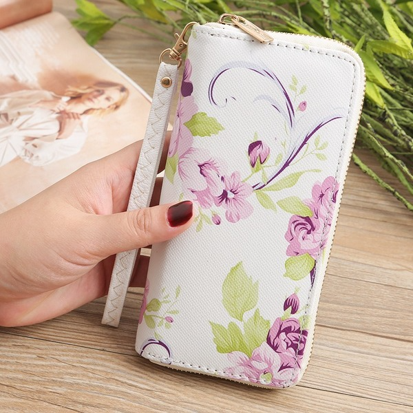 Bulk Jewelry Wholesale white print single pull wallet JDC-WT-lx007 Wholesale factory from China YIWU China