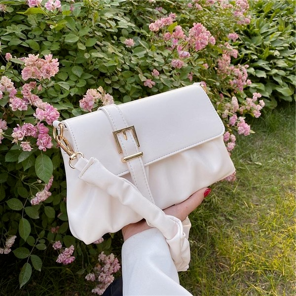 Bulk Jewelry Wholesale white PU fold slung ladies bag JDC-LB-ZM060 Wholesale factory from China YIWU China