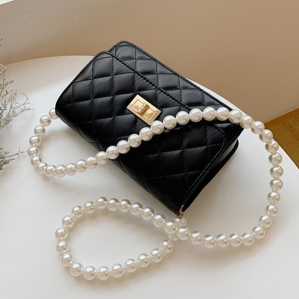 Bulk Jewelry Wholesale white PU pearl chain rhombic slung ladies bag JDC-LB-ZM043 Wholesale factory from China YIWU China