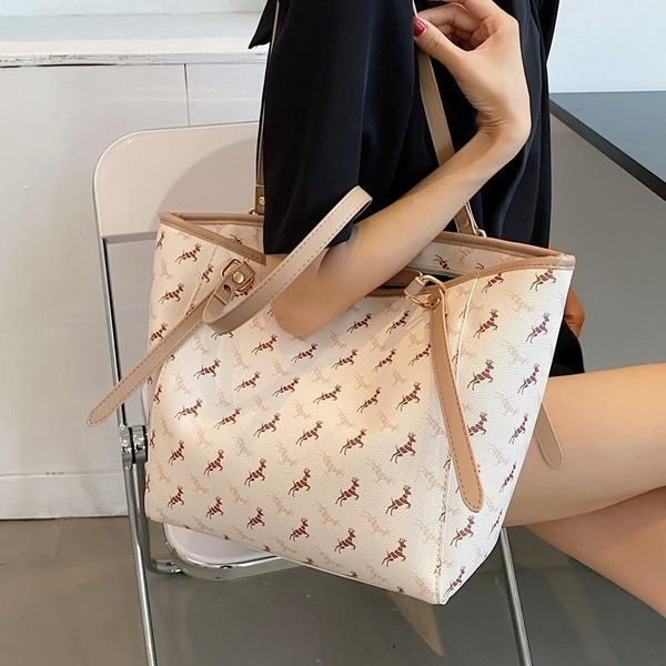 Bulk Jewelry Wholesale white PU shoulder tote bag JDC-LB-ZM071 Wholesale factory from China YIWU China