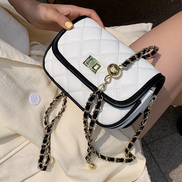 Bulk Jewelry Wholesale White PU single shoulder small square bag lady's bag  JDC-LB-ZM056 Wholesale factory from China YIWU China