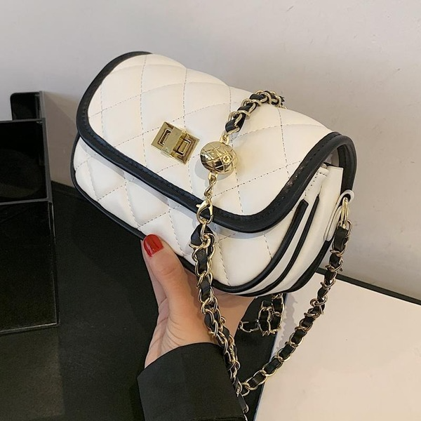 Bulk Jewelry Wholesale White PU single shoulder small square bag lady's bag  JDC-LB-ZM056 Wholesale factory from China YIWU China