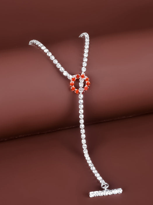 Wholesale White Rhinestone Anklet JDC-AS-Bis004 Anklet 碧莎 1 Wholesale Jewelry JoyasDeChina Joyas De China