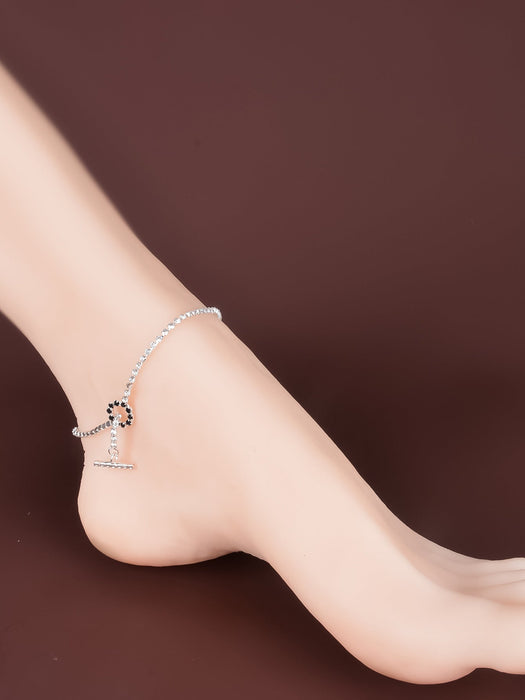 Wholesale White Rhinestone Anklet JDC-AS-Bis004 Anklet 碧莎 Wholesale Jewelry JoyasDeChina Joyas De China