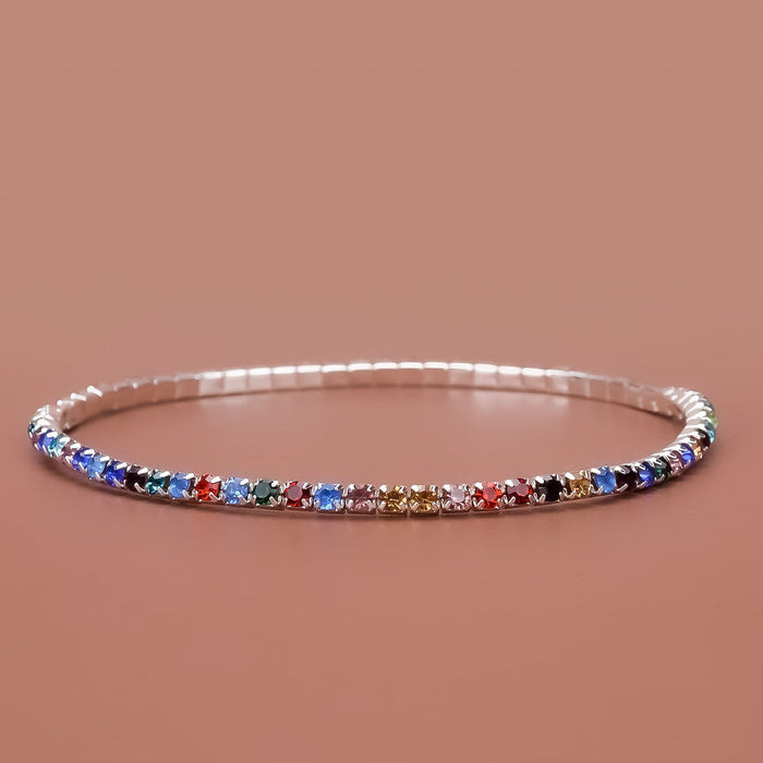 Wholesale white rhinestone anklet JDC-AS-Bis005 Anklet 碧莎 Color diamond row-silver Wholesale Jewelry JoyasDeChina Joyas De China