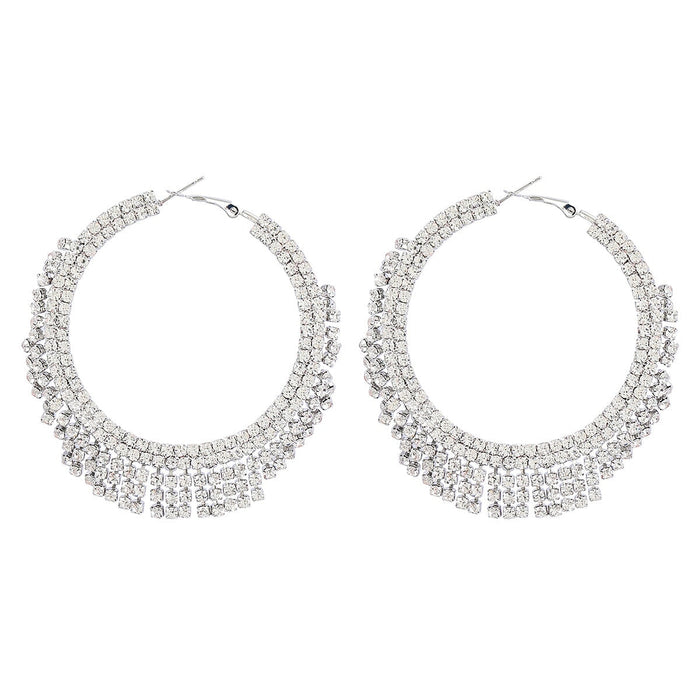 Wholesale White Rhinestone Earrings JDC-ES-JL923 Earrings 氿乐 Wholesale Jewelry JoyasDeChina Joyas De China
