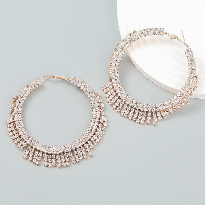 Wholesale White Rhinestone Earrings JDC-ES-JL923 Earrings 氿乐 Golden Wholesale Jewelry JoyasDeChina Joyas De China