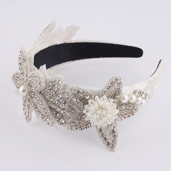 Bulk Jewelry Wholesale white soft pottery rhinestone pearl flower hairband JDC-HD-JB021 Wholesale factory from China YIWU China