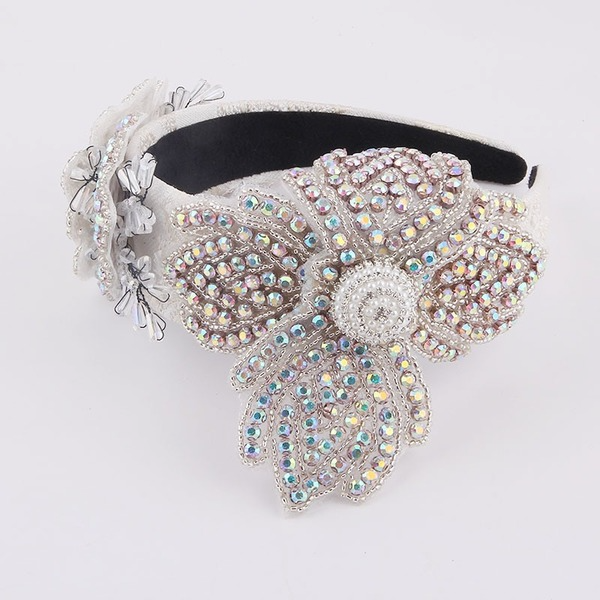 Bulk Jewelry Wholesale white soft pottery rhinestone pearl flower hairband JDC-HD-JB021 Wholesale factory from China YIWU China