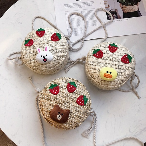 Bulk Jewelry Wholesale white straw strawberry rabbit straw lady bag JDC-LB-ZM002 Wholesale factory from China YIWU China