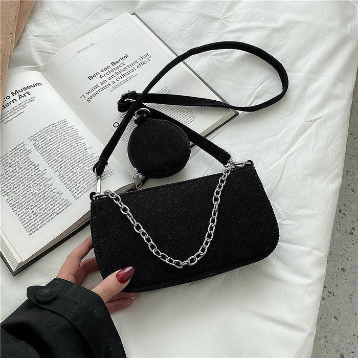 Bulk Jewelry Wholesale white velvet chain slanted bag JDC-LB-ZM030 Wholesale factory from China YIWU China