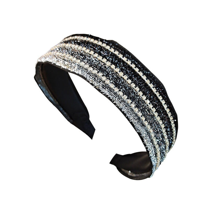 Wholesale wide-brimmed flat panel diamond-set hair band JDC-HD-O390 Headband 潮炫 Wholesale Jewelry JoyasDeChina Joyas De China