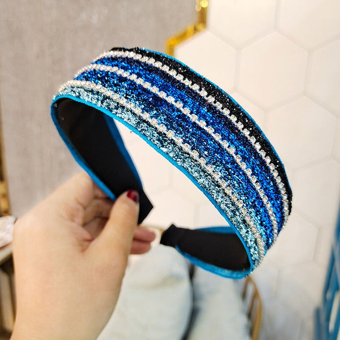 Wholesale wide-brimmed flat panel diamond-set hair band JDC-HD-O390 Headband 潮炫 5 Wholesale Jewelry JoyasDeChina Joyas De China