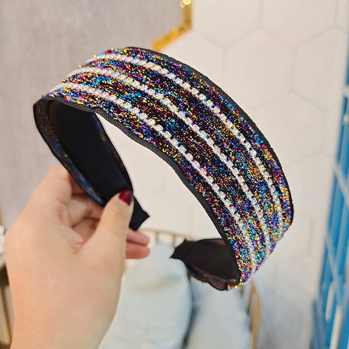 Wholesale wide-brimmed flat panel diamond-set hair band JDC-HD-O390 Headband 潮炫 Wholesale Jewelry JoyasDeChina Joyas De China