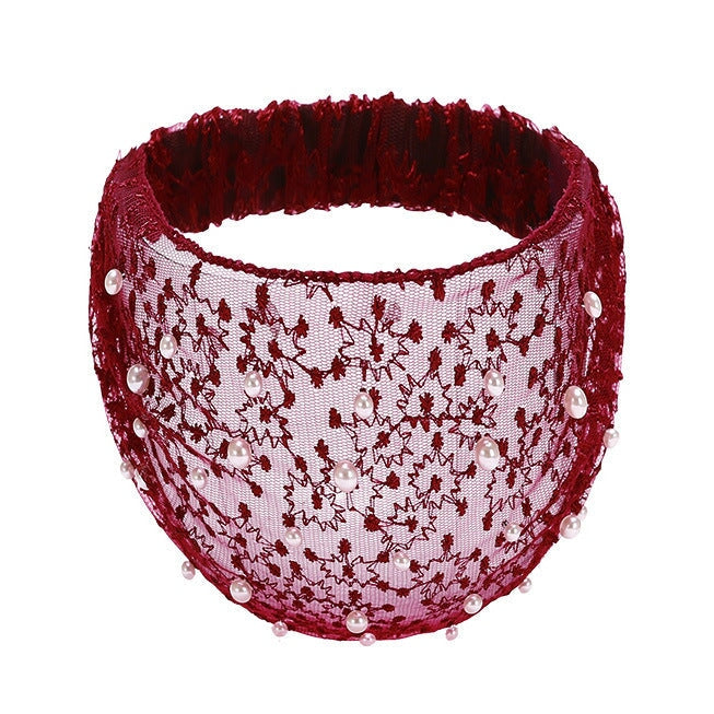 Wholesale wide-brimmed pearl red hair band JDC-HD-Chunj002 Headband 纯界 claret Wholesale Jewelry JoyasDeChina Joyas De China