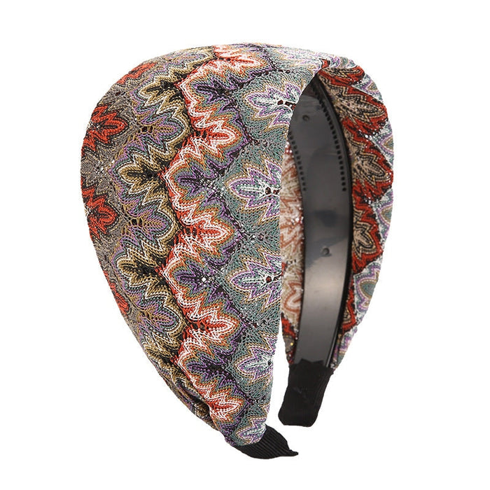 Wholesale wide-edge fabric lace hair band JDC-HD-Chunj004 Headband 纯界 Red color Wholesale Jewelry JoyasDeChina Joyas De China