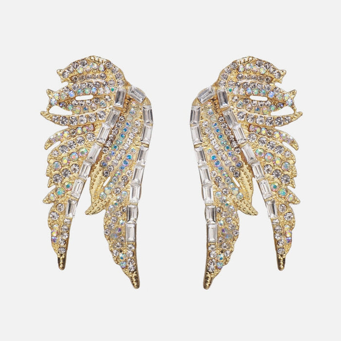 Wholesale Wings Alloy Rhinestone Glass Earrings JDC-ES-ZhanS002 Earrings 瞻盛 white Wholesale Jewelry JoyasDeChina Joyas De China