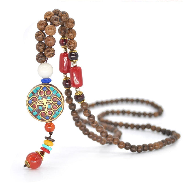 Wholesale Wood Bead Alloy Necklace Sweater Chain JDC-NE-YF217 Necklaces 友菲 Wholesale Jewelry JoyasDeChina Joyas De China