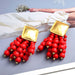 Wholesale Wood Beads Metal Tassel Plated Alloy Earrings JDC-ES-SK022 Earrings 深刻 Wholesale Jewelry JoyasDeChina Joyas De China