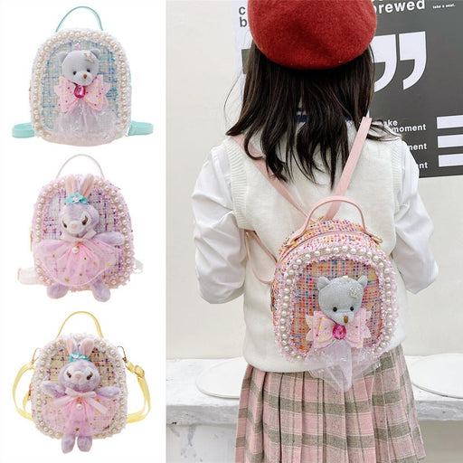 Wholesale woolen children's cotton and linen pearl backpack JDC-BP-GSHN025 Backpack Bags 浩纳 Wholesale Jewelry JoyasDeChina Joyas De China