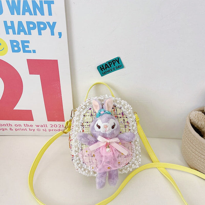 Wholesale woolen children's cotton and linen pearl backpack JDC-BP-GSHN025 Backpack Bags 浩纳 yellow B Wholesale Jewelry JoyasDeChina Joyas De China