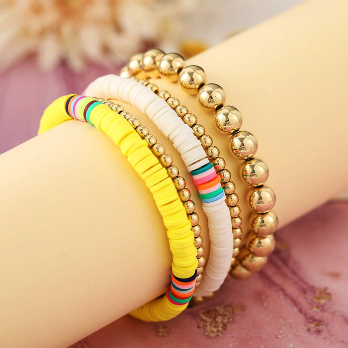 Wholesale yellow alloy Bohemian Bracelet Set JDC-BT-F907 Bracelet 韩之尚 54435 shell Wholesale Jewelry JoyasDeChina Joyas De China