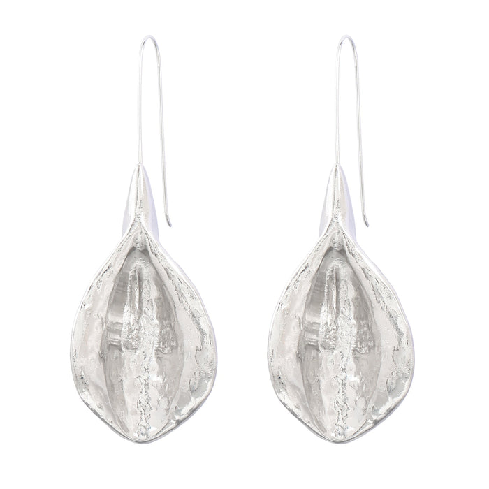 Wholesale yellow alloy leaf earrings. JDC-ES-JL930 Earrings 氿乐 Wholesale Jewelry JoyasDeChina Joyas De China