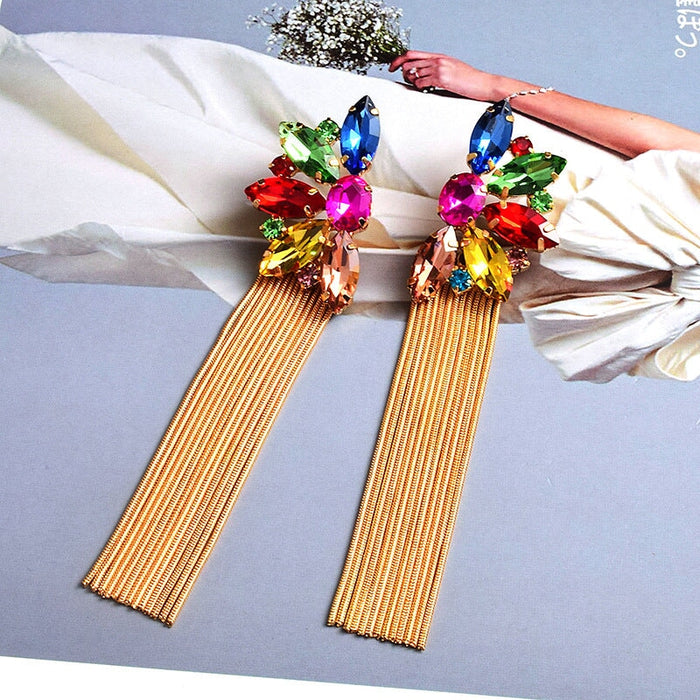 Wholesale yellow alloy tassel earrings JDC-ES-SK046 Earrings 深刻 Wholesale Jewelry JoyasDeChina Joyas De China