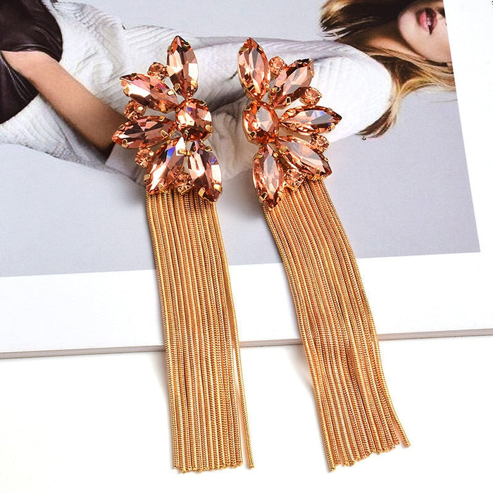 Wholesale yellow alloy tassel earrings JDC-ES-SK046 Earrings 深刻 Wholesale Jewelry JoyasDeChina Joyas De China