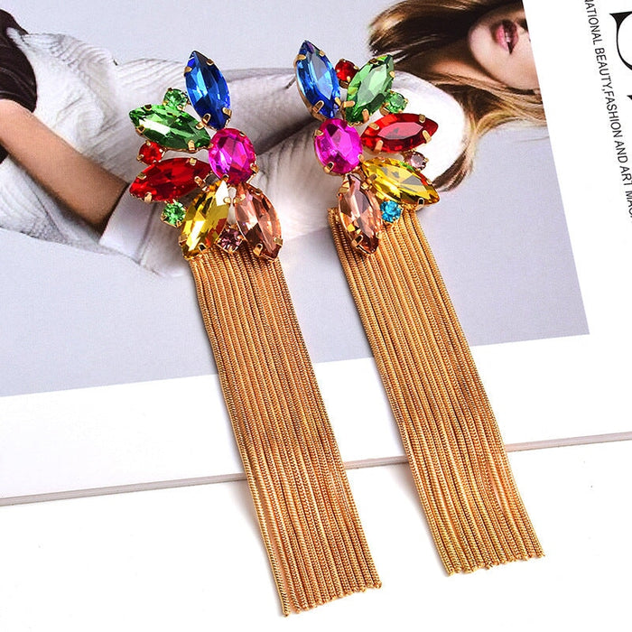 Wholesale yellow alloy tassel earrings JDC-ES-SK046 Earrings 深刻 Wholesale Jewelry JoyasDeChina Joyas De China