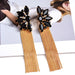 Wholesale yellow alloy tassel earrings JDC-ES-SK046 Earrings 深刻 Black Wholesale Jewelry JoyasDeChina Joyas De China