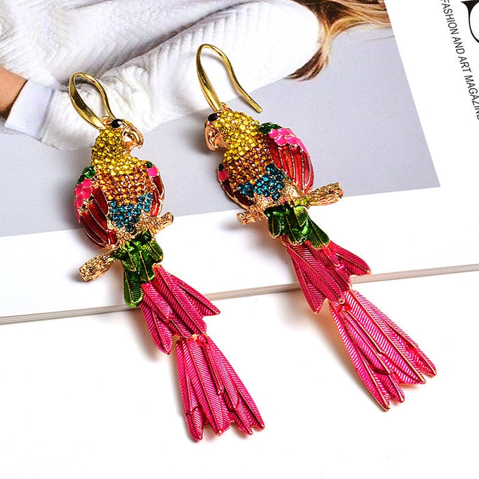 Wholesale Yellow Alloy Tassel Earrings JDC-ES-SK050 Earrings 深刻 Pink Wholesale Jewelry JoyasDeChina Joyas De China