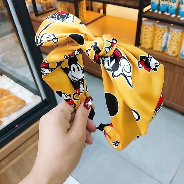 Bulk Jewelry Wholesale yellow broad-brimmed Mickey rabbit ears fabric headband JDC-HD-O097 Wholesale factory from China YIWU China