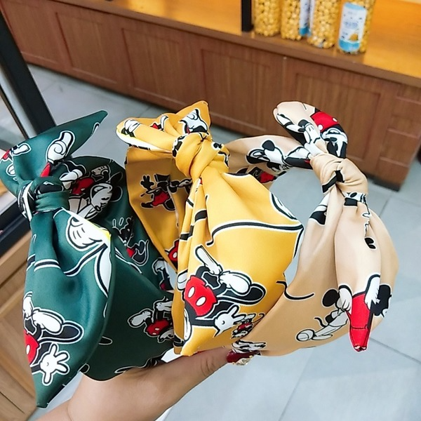 Bulk Jewelry Wholesale yellow broad-brimmed Mickey rabbit ears fabric headband JDC-HD-O097 Wholesale factory from China YIWU China