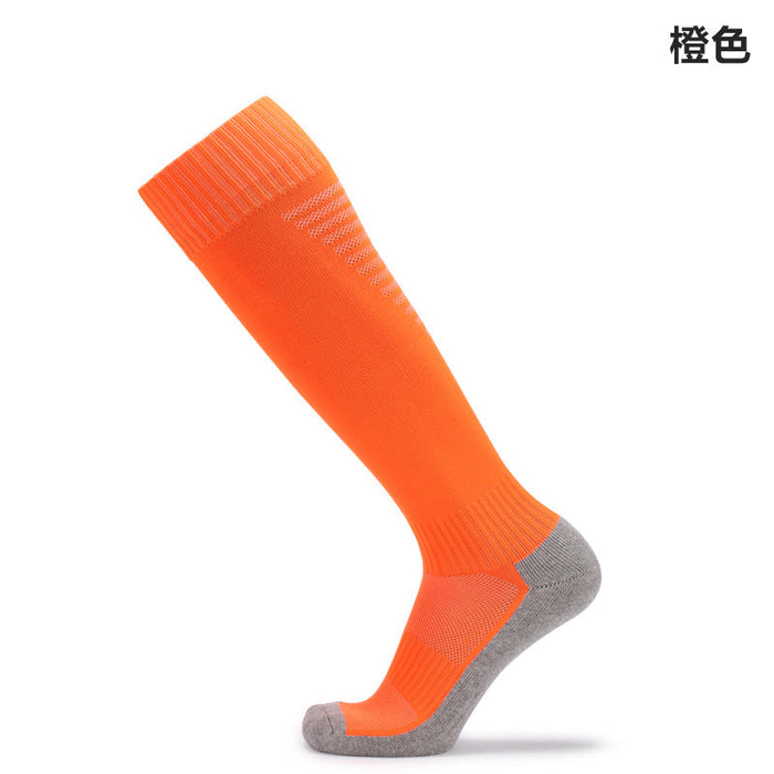 Wholesale yellow cotton fiber football socks JDC-SK-LZL054 Sock 两只狼 Fluorescent orange 39-45 Wholesale Jewelry JoyasDeChina Joyas De China