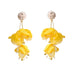 Wholesale Yellow Flower Cloth Long Pendant Earrings JDC-ES-SK039 Earrings 深刻 Yellow Wholesale Jewelry JoyasDeChina Joyas De China