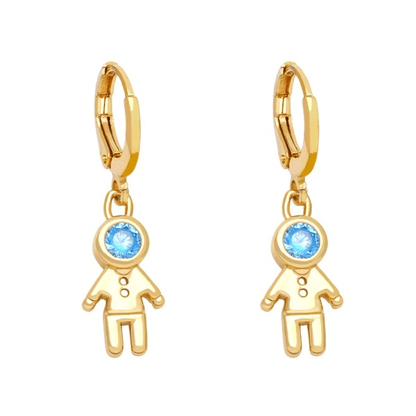 Wholesale yellow gold-plated astronaut earrings JDC-ES-AS097 Earrings 翱昇 Wholesale Jewelry JoyasDeChina Joyas De China