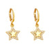 Wholesale yellow gold-plated astronaut earrings JDC-ES-AS097 Earrings 翱昇 Pentagram Wholesale Jewelry JoyasDeChina Joyas De China