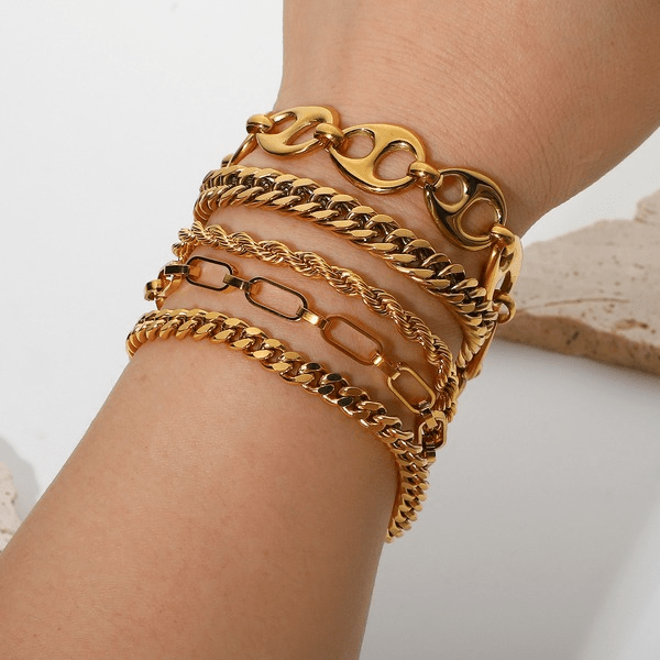 Wholesale yellow gold plated bracelet set JDC-BT-JD101 Bracelet 杰鼎 Wholesale Jewelry JoyasDeChina Joyas De China