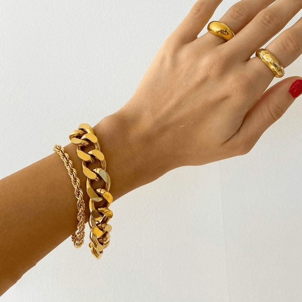 Wholesale yellow gold plated bracelet set JDC-BT-JD103 Bracelet 杰鼎 Wholesale Jewelry JoyasDeChina Joyas De China