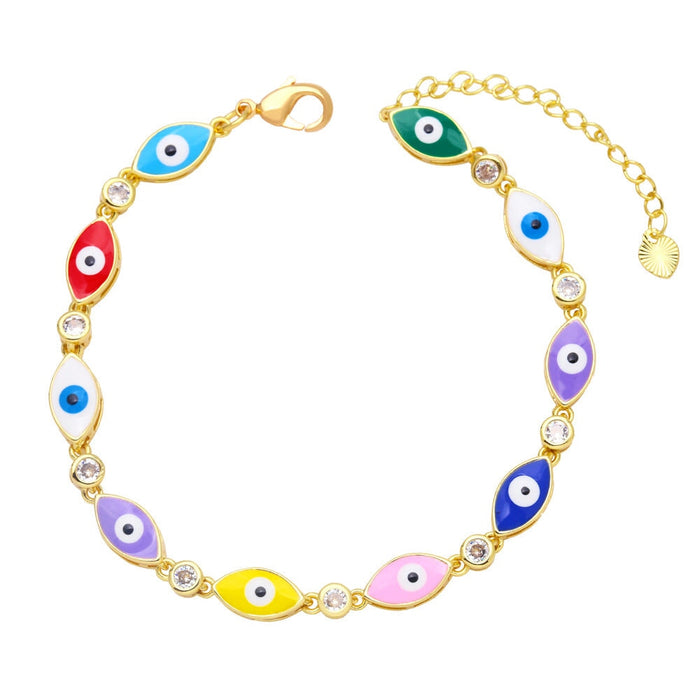 Wholesale yellow gold-plated devil's eye bracelet JDC-BT-AS114 Bracelet 翱昇 Mixed color Wholesale Jewelry JoyasDeChina Joyas De China