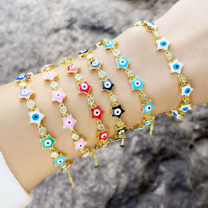 Wholesale yellow gold-plated devil's eye bracelet JDC-BT-AS117 Bracelet 翱昇 Wholesale Jewelry JoyasDeChina Joyas De China