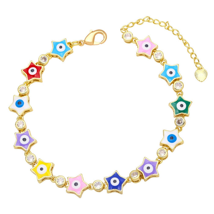 Wholesale yellow gold-plated devil's eye bracelet JDC-BT-AS117 Bracelet 翱昇 Mixed color Wholesale Jewelry JoyasDeChina Joyas De China