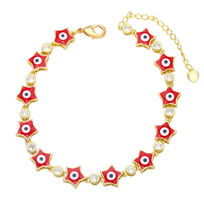 Wholesale yellow gold-plated devil's eye bracelet JDC-BT-AS117 Bracelet 翱昇 Red Wholesale Jewelry JoyasDeChina Joyas De China