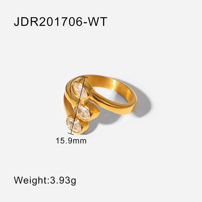 Wholesale yellow gold-plated stainless steel ring JDC-RS-JD271 Rings 杰鼎 Wholesale Jewelry JoyasDeChina Joyas De China