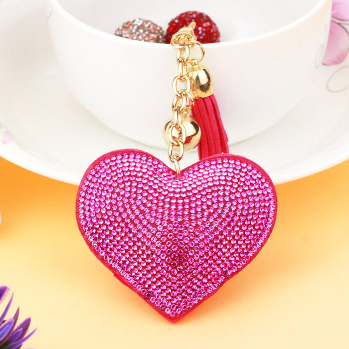 Wholesale yellow Metal Rhinestone Keychain JDC-KC-KunHe002 Keychains 坤禾 Deep Rose Wholesale Jewelry JoyasDeChina Joyas De China