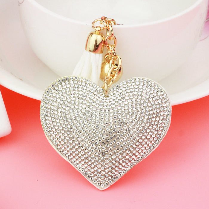 Wholesale yellow Metal Rhinestone Keychain JDC-KC-KunHe002 Keychains 坤禾 White Diamond Wholesale Jewelry JoyasDeChina Joyas De China