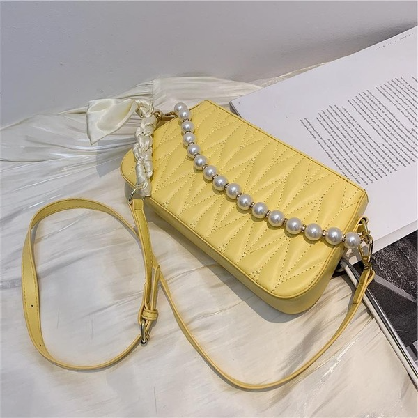 Bulk Jewelry Wholesale yellow PU pearl handbag JDC-LB-ZM055 Wholesale factory from China YIWU China