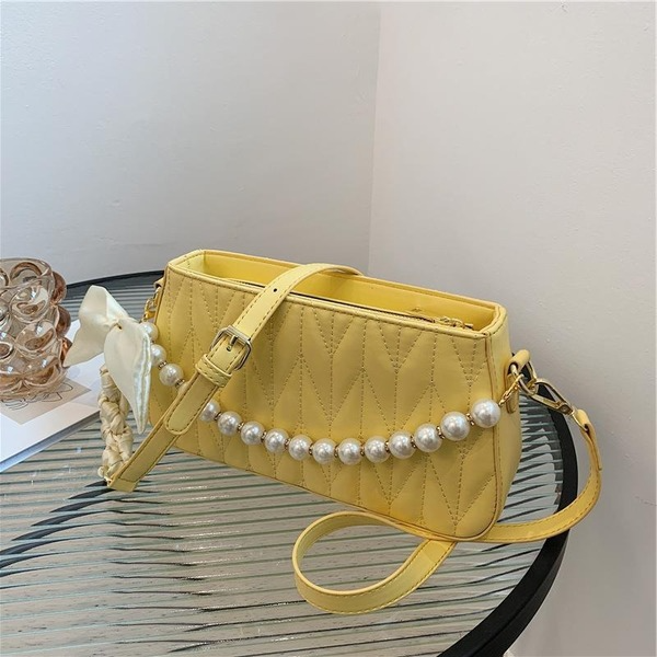 Bulk Jewelry Wholesale yellow PU pearl handbag JDC-LB-ZM055 Wholesale factory from China YIWU China