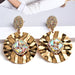 Wholesale Yellow Rhinestone Earrings JDC-ES-SK065 Earrings 深刻 AB Wholesale Jewelry JoyasDeChina Joyas De China